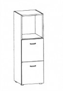 X-Time Manager und Zeta X 3 OH Bcherschrank ZEE243M/2/AR/AA mit Hngeregister Fronten Echtholz furniert