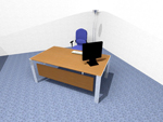 Schreibtisch Melamin mit Fuform offen oder geschlossen von Quadrifoglio