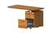 Tischansatz rechts oder links einsetzbar mit Container 2 Schubladen, davon eine als Hngeregister + Schreibstiftenablage Echtholz furniert