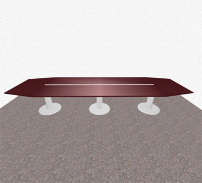 Konferenztisch achteckig fr 14 Personen mit Sulenfen Echtholz furniert