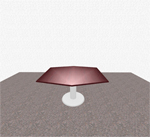 Sechseck Tisch Fu Metall 5 - 6 Pltze Echtholz furniert